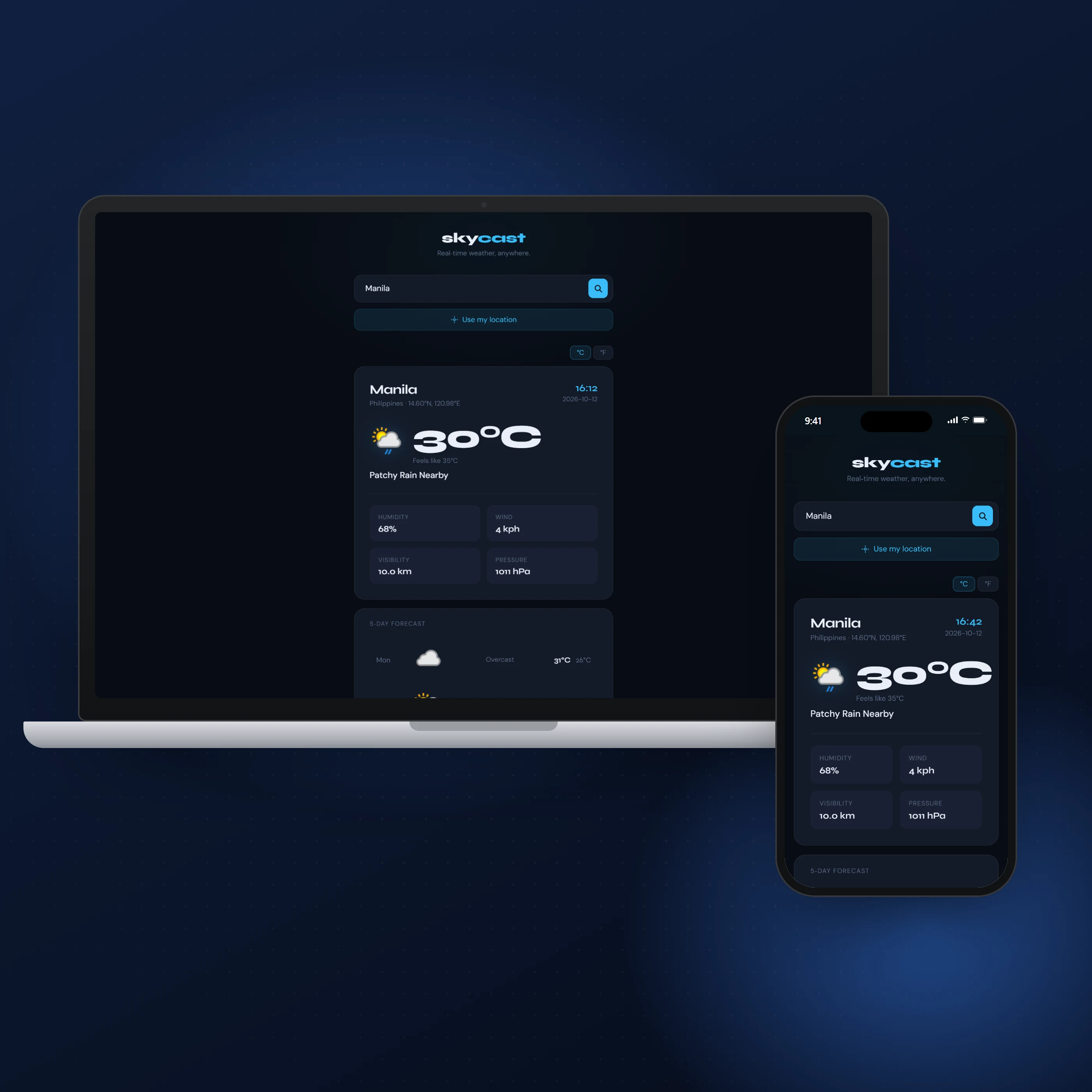 Skycast — Real-Time Weather App, cover
