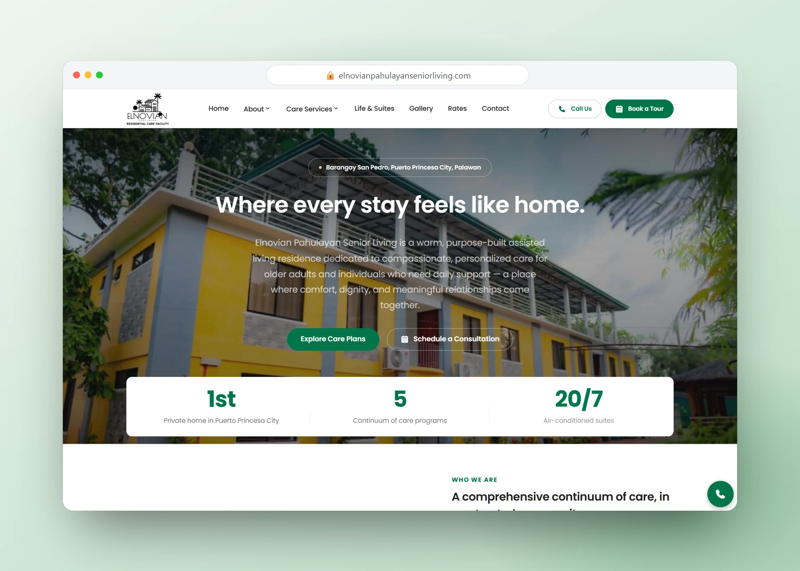 Elnovian Pahulayan Senior Living, screen 1