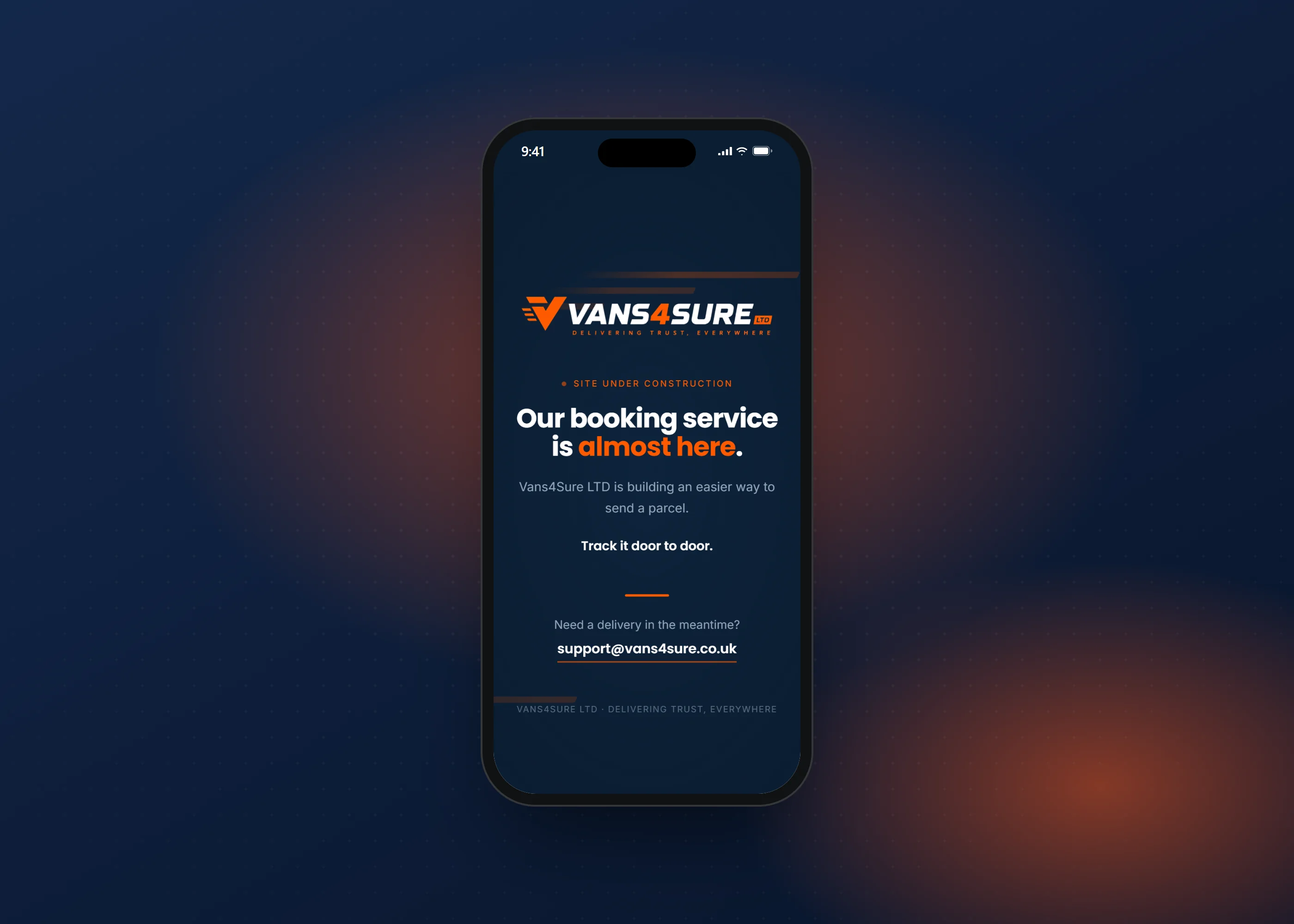 Vans4Sure LTD, screen 2