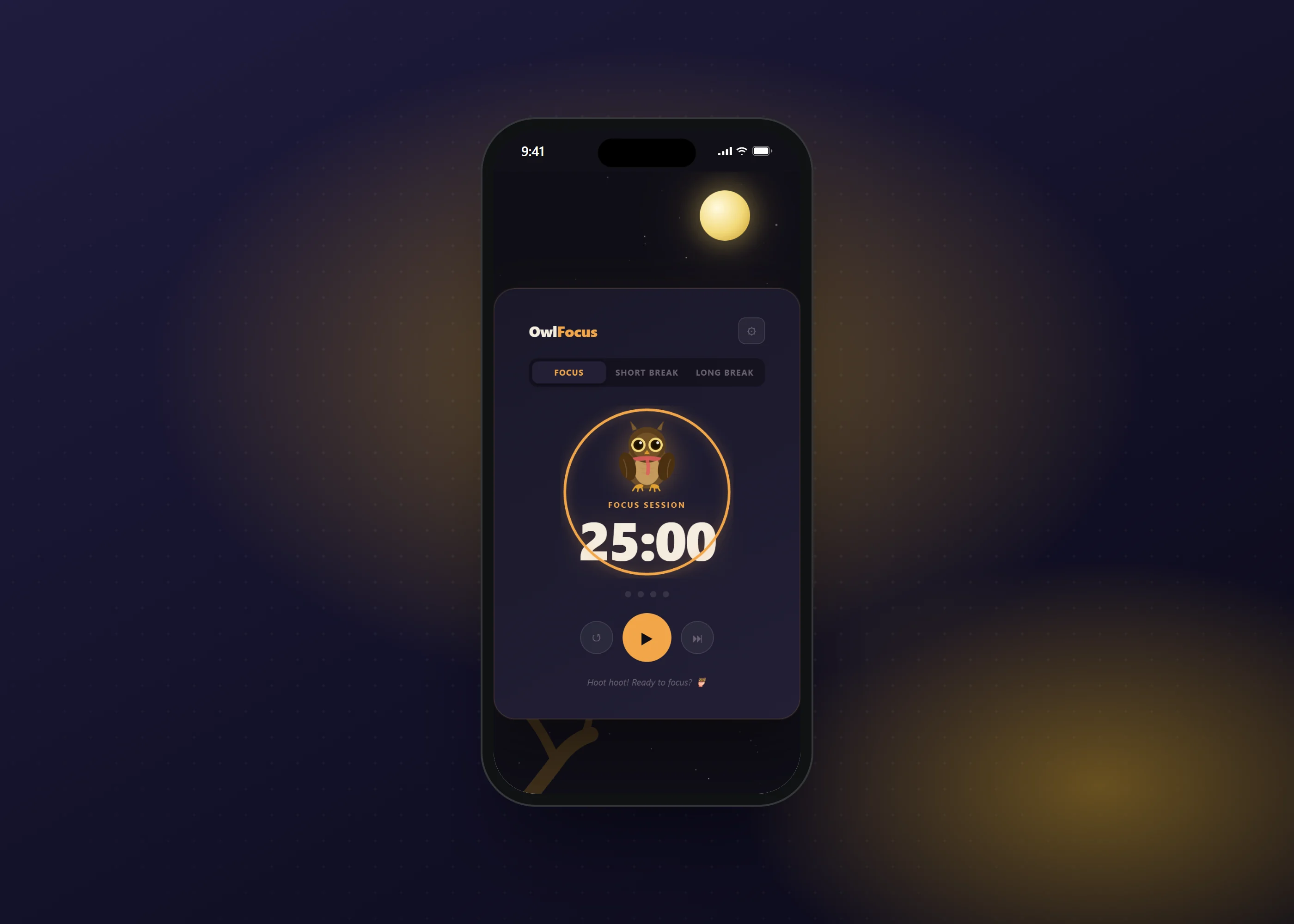 OwlFocus — Pomodoro Timer, screen 2